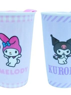 New sanrio hello kitty my melody or kuromi ceramic tumbler w/plastic lid 32  One